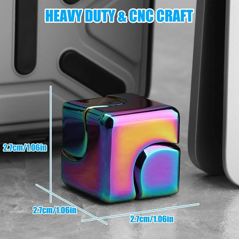 Anzmtosn Infinity Fidget Cube Metal 2-in-1 Gyro Cube Stress Relief