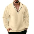 thumbnail image 2 of Mens Quarter Zip Sweatshirts Polars Fleece Pullover Long Sleeve Sweatshirt Stand Collar Jacket Classic Sweater Smart Solid Color Sweatshirts Thermal Tops Warm Casual Wear S-3XL, 2 of 7