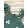 thumbnail image 4 of Infant Baby Girls Romper Sleeveless Button Floral Jacquard Sweater Cami Rompers Overalls, 4 of 8