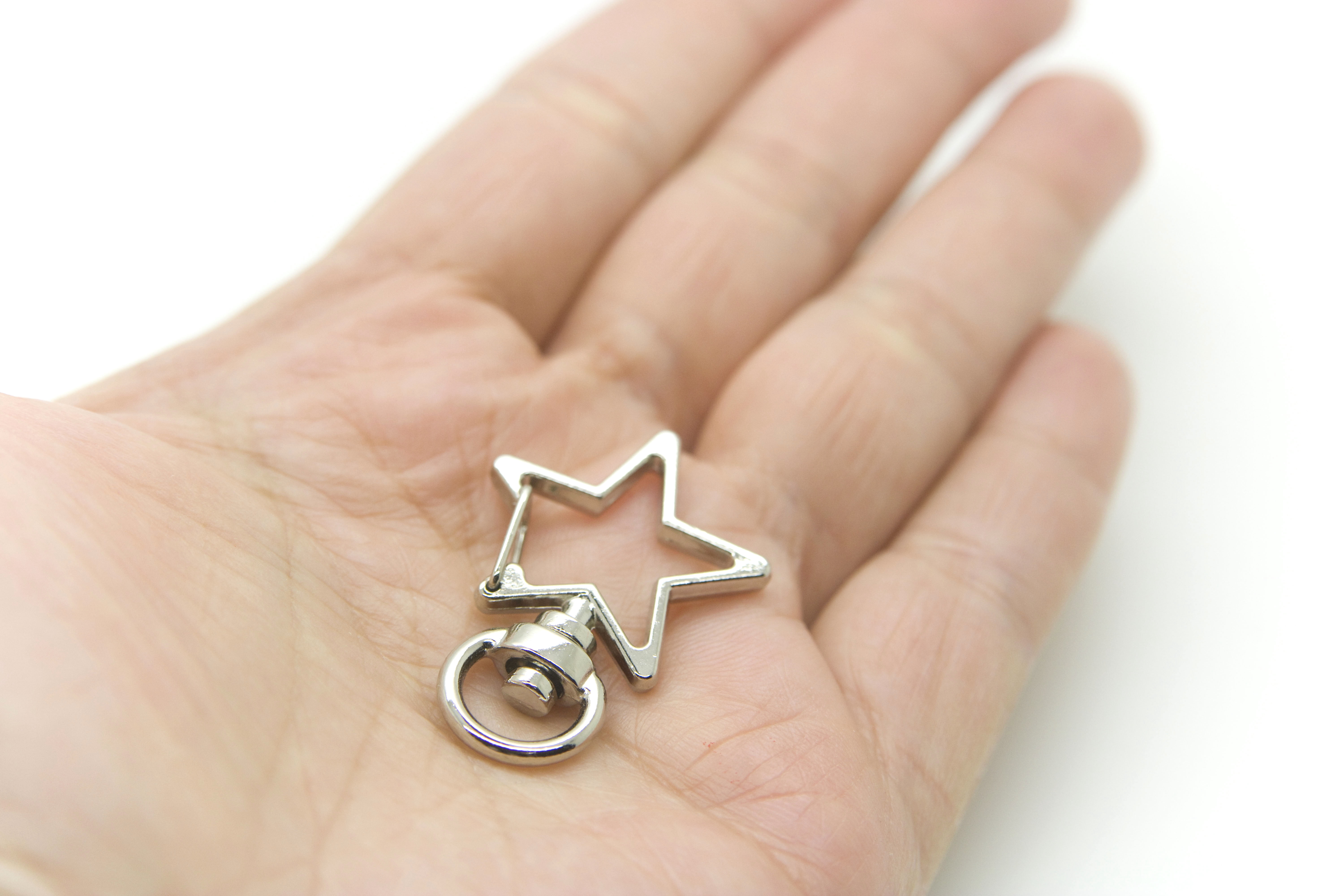 Pack of 100 Metal Star Shaped Spring Snap Keychain Clip Hanging Buckle Key Ring DIY Craft Key Chains Accessories