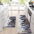 thumbnail image 3 of Marble Kitchen Rugs Sets of 2, Blue Black Non Slip Washable Kitchen Mats Cushioned Anti Fatigue, Comfort Floor Standing Mats for Kitchen Home Sink Office Laundry, 18'''' x 30''''+18'''' x 48'''', 3 of 6