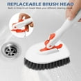 thumbnail image 7 of Floor Scrub Brush, 3-In-1 Tile Tub Floor Scrubber with 52-inch Adjustable Long Handle Shower Cleaner Brush and 3 Detachable Replacement Brush Heads for Cleaning Bathroom Kitchen Walls Tub Tile, 7 of 7