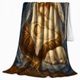 thumbnail image 2 of Serene Christmas decorative motif Angel Lamb Manger Night Sky, Festive decorative motif Scene, Warm Flannel Blanket for Living Room and Family Room, Art Lovers Christmas Gift, Festive Home Decor, 2 of 9