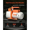 thumbnail image 5 of VEVOR Vacuum Pump, 7 CFM 3/4 HP, HVAC Two Stage Rotary Vane AC Vacuum Pump, for R134a R22 R410a R1234YF R32, 4 Pole Motor, for Automotive Air Conditioner Maintenance Resin Degassing, Oil Included, 5 of 9