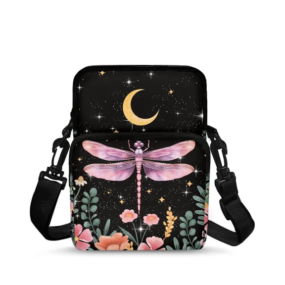 Uourmeti Shoulder Purse for Travel, Portable Lightweight Phone Sling Purse for Women Watercolor Floral Print Crossbody Bags
