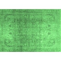 Ahgly Company Indoor Rectangle Persian Emerald Green Traditional Area Rugs, 8' x 12'