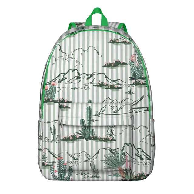 Tropical Plant Backpack, Hawaiian Aloha School Bag with Colorful Exotic Palm Leaves, Jungle Pattern, Vibrant Summer Floral Design