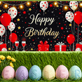thumbnail image 7 of Black Background Happy Birthday Banner with Star Balloons and Gift Boxes Party Backdrop Decor for Birthday Parties Photography Props Celebrations Decorations, 7 of 7