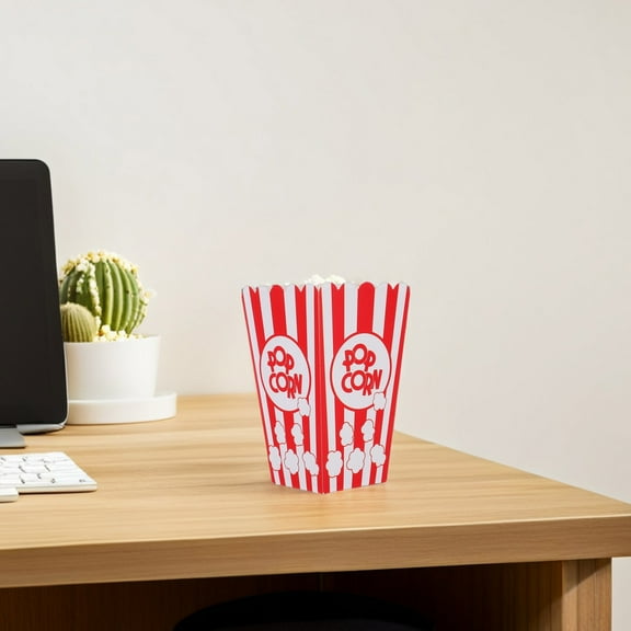 STRANDCHIC 24Pcs Red Paper Popcorn Boxes for Movie Night and Special Events
