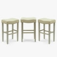 thumbnail image 4 of WestinTrends Lenox 29" Upholstered Saddle Seat Antique Gray Counter Stool (Set of 3), Antique Gray, 4 of 4