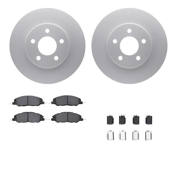 Dynamic Friction Company Front Geospec Brake Rotors with 5000 Advanced Brake Pads includes Hardware 4512-99035