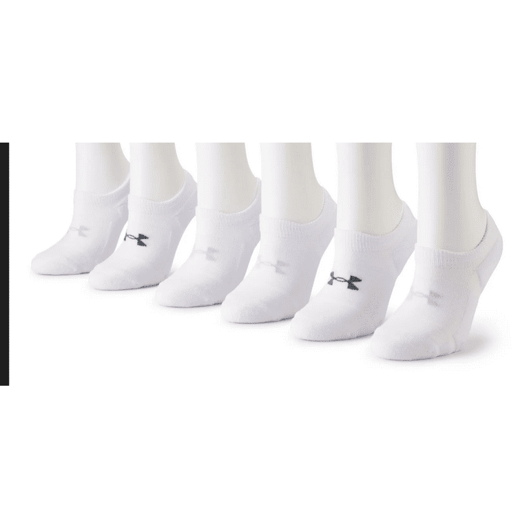 Under Armour Women's Cushioned No Show Socks, 6-Pairs, White