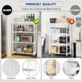 thumbnail image 4 of BISHE 4-Tire Shelf Metal Storage Rack, Metal Shelf 27.9"x13.4"x47.4, Foldable Storage Shelf with Wheels, Garage Shelving Steel Storage Shelves, White, 4 of 6