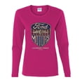 thumbnail image 2 of 1983 Vintage Distressed Ford Motors Legendary Power Cars and Trucks Womens Graphic Long Sleeve T-Shirt, Fuschia, Small, 2 of 3