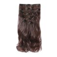 thumbnail image 1 of 16 Pcs Postiches de Cheveux 60 cm Extensibles, Aspect Naturel, Synthétiques, à Clip, Extensions de Fibre Capillaire, Perruque, 1 of 5