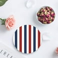 thumbnail image 4 of FMSHPON Independence Day American Flag Set of 4 Round Coaster for Drinks, Absorbent Ceramic Stone Coasters Cup Mat with Cork Base for Home Kitchen Room Coffee Table Bar Decor, 4 of 6