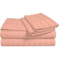 thumbnail image 3 of Split Top King Adjustable Flex Top King Size 100% Egyptian Cotton, Stripe Peach, 800 Thread Count, 15 inch Deep Pocket, 32" Split Top Sheets Bed 4 Piece Sheet Set, 3 of 7