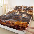 thumbnail image 3 of Homewish Wild Wolves Full Size Sheets,Autumn Fall Maples Bed Sheets,Jungle Animal Sheet Sets For Boy,Breathable Home Decor,4 Pieces, 3 of 7