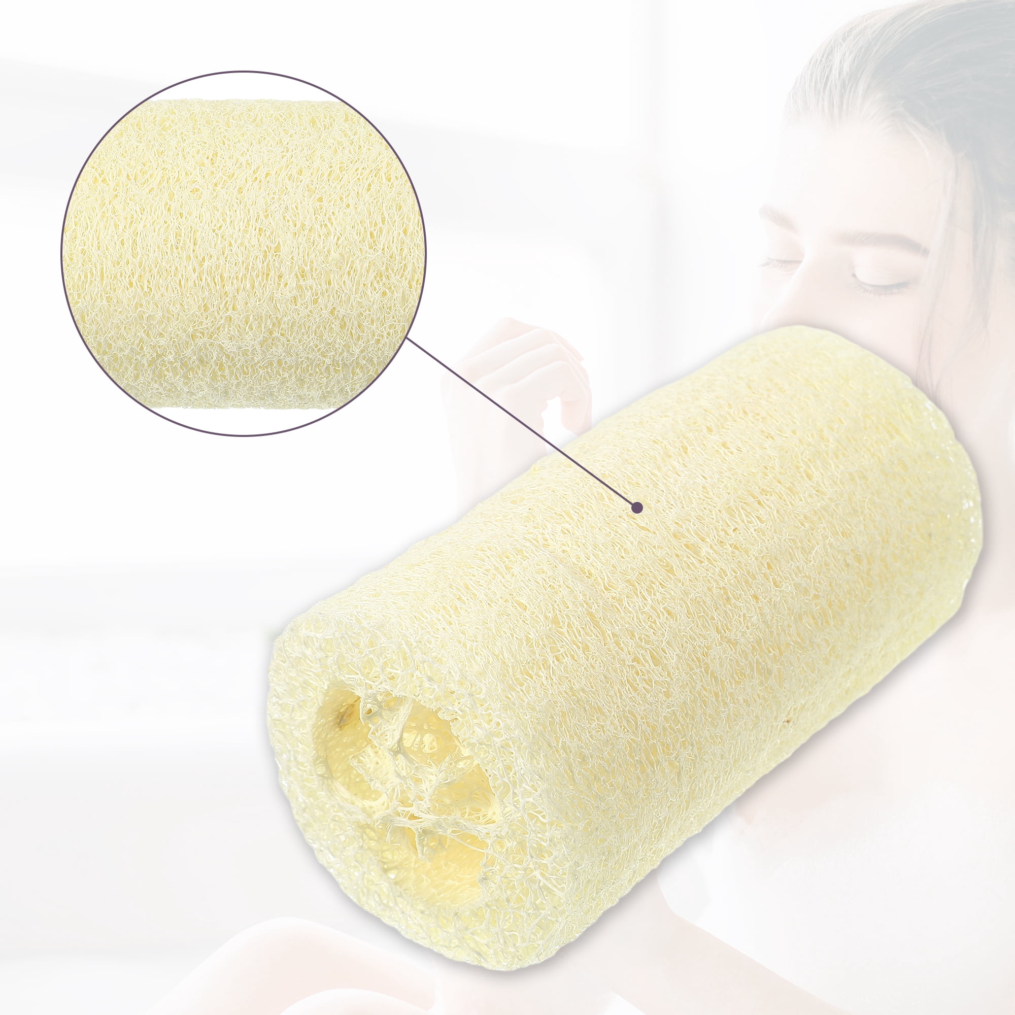 Unique Bargains Natural Shower Loofah Sponge Beige 3.94" 3 Pcs