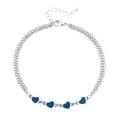 thumbnail image 3 of Shop LC Blue Crystal Set of 3 Charm Anklet Fashion Jewelry Gift for Women Size 10-12", 3 of 8