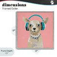 thumbnail image 4 of Stupell Industries Cottage Jammin' Pup on Pink Gray Framed Giclee Art, 17 x 17, by Lorenzo Collective, 4 of 8
