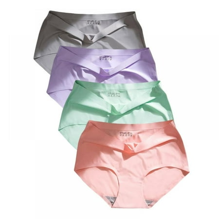 

Womens Seamless Panties Ice Silk Hipster Underwear Breathable Briefs Pack of 4