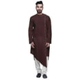 thumbnail image 1 of Atasi Full Sleeve Kurta For Boys Solid Asymmetrical Cut Designer Long Kurta, 1 of 7