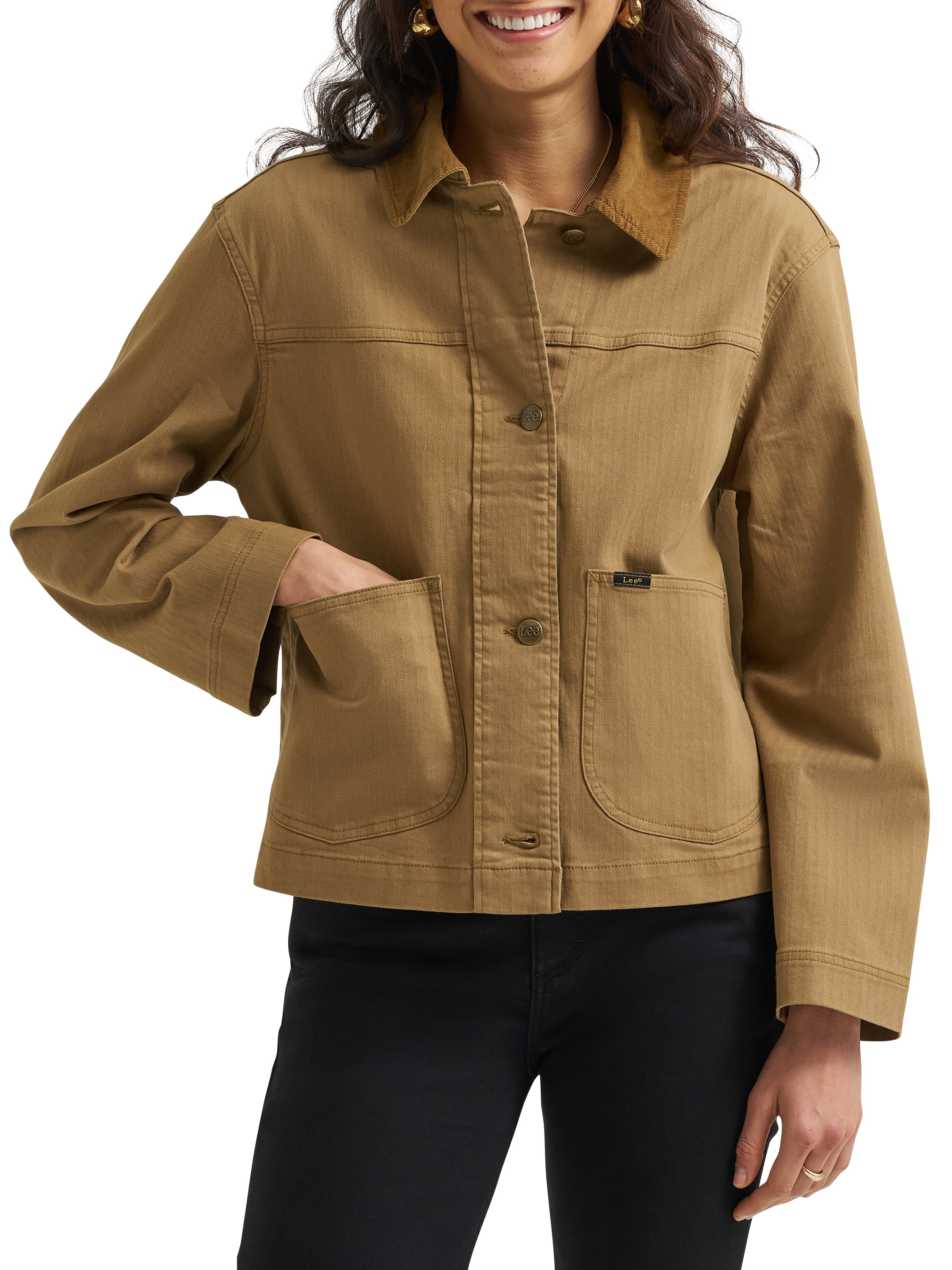 Lee® Women's and Plus Loose Fit Jacket With Contrasting Cord Collar