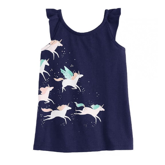 Jumping Beans Toddler Girl Ruffled Tank Top, Size: 4T, Dark Blue