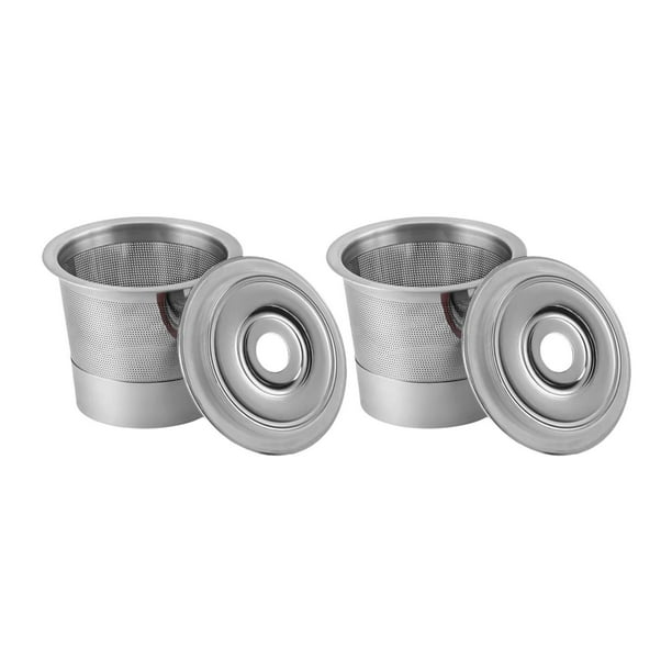 2 Piezas de Cápsulas de Café Expreso de Acero Inoxidable Herramientas de Café Reutilizables Cápsulas de Café
