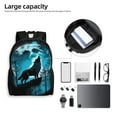 thumbnail image 6 of Fotbe Blue Full Moon Wolf Travel Laptop Backpack, Business Slim Sturdy Laptops Backpack, Water Resistant College School Computer Bag Gift for Men & Women Fits 15.6 Inch Notebook, 6 of 8