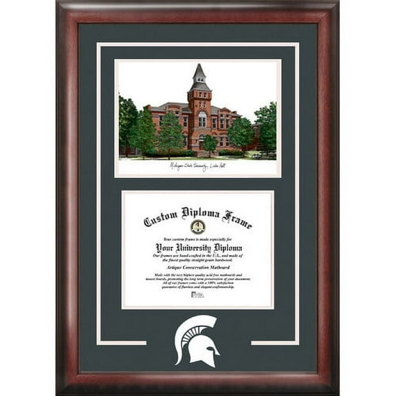 Michigan State University, Linton Hall, 8.5" x 11" Spirit Graduate Frame with Campus Image