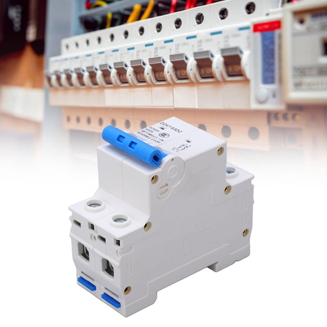 Miniature Circuit Breaker, DC500V 2P Circuit Breaker 4KA Overload Protection Flame Retardant Shell DC Disconnect Switch for Solar PV System