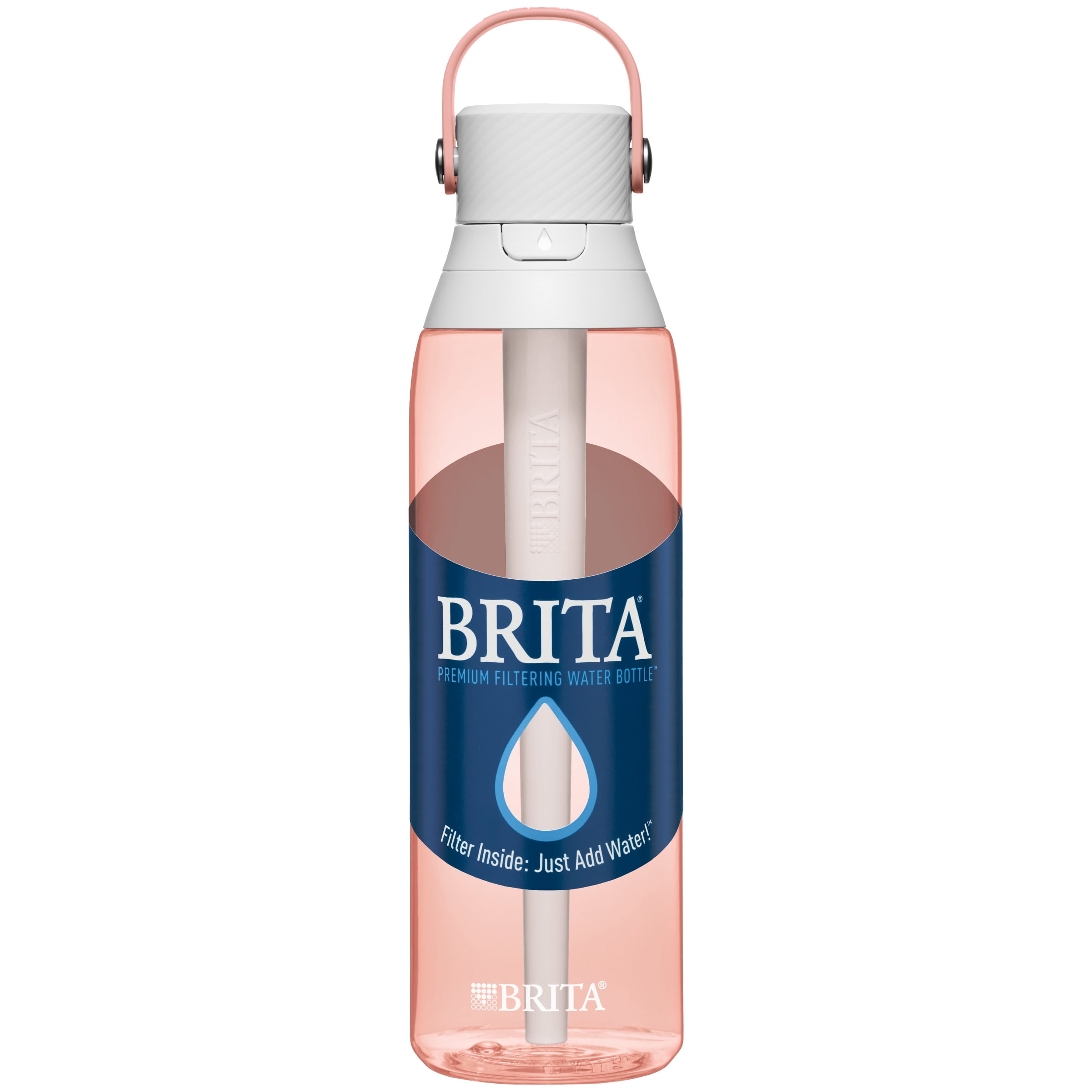 Brita 20oz Filtered Water Bottle (Pink/White) with Box of 3
