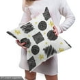 thumbnail image 4 of Ambesonne Black and Yellow Fabric by the Yard Upholstery, Scribble Art, 1 Yard, Black Yellow White, 4 of 4