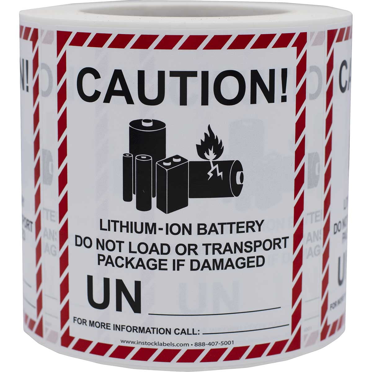 Caution Lithium Ion Battery Sticker Labels Transport Package Warning 4" x 4.75" 