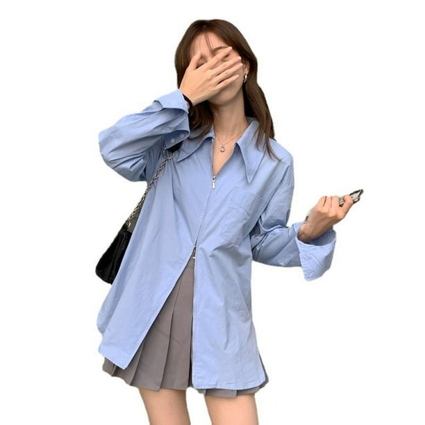 Blusa extragrande para mujer NikouMX Camisa de manga larga con