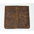 thumbnail image 5 of Le'aokuu Mens Real Leather Bifold Organizer Checkbook Wallet Cash Holder Brown (Dark Brown), 5 of 7