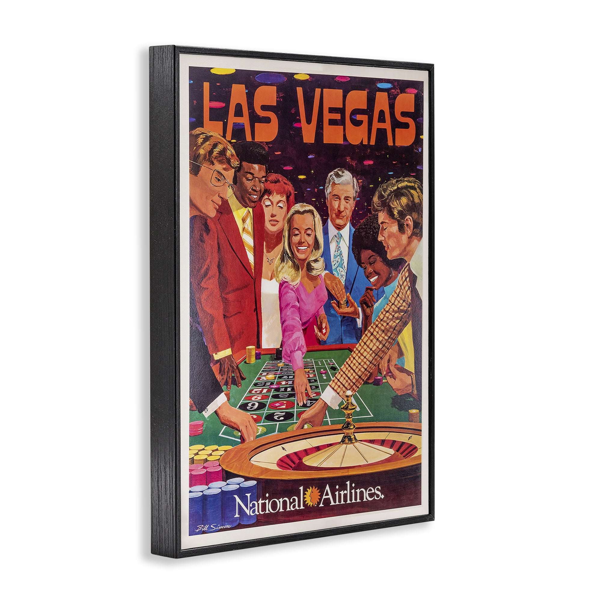 Stupell Industries Vintage Las Vegas Casino Black Framed Giclee Art, design by Vintage Posters