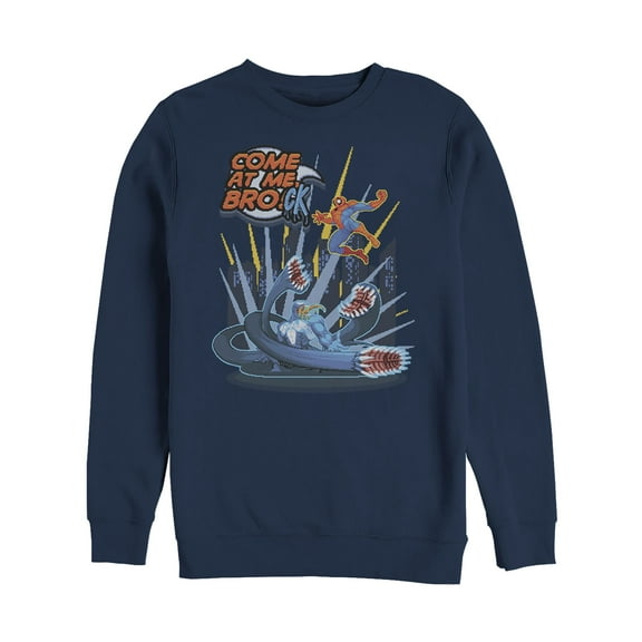 Men's Marvel Spider-Man Come at Me Brock Sweatshirt Navy Blue Small