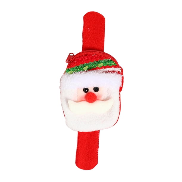 Pulsera navideña de dibujos animados, adorable recuerdo de fiesta para la hora de dormir de Año Nuevo. Papá Noel rojo