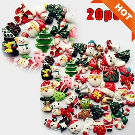 Whistler Christmas Craft Show 20pcs Mix Merry Christmas Resin Flatback Button Scrapbook DIY Craft Phone Case ()