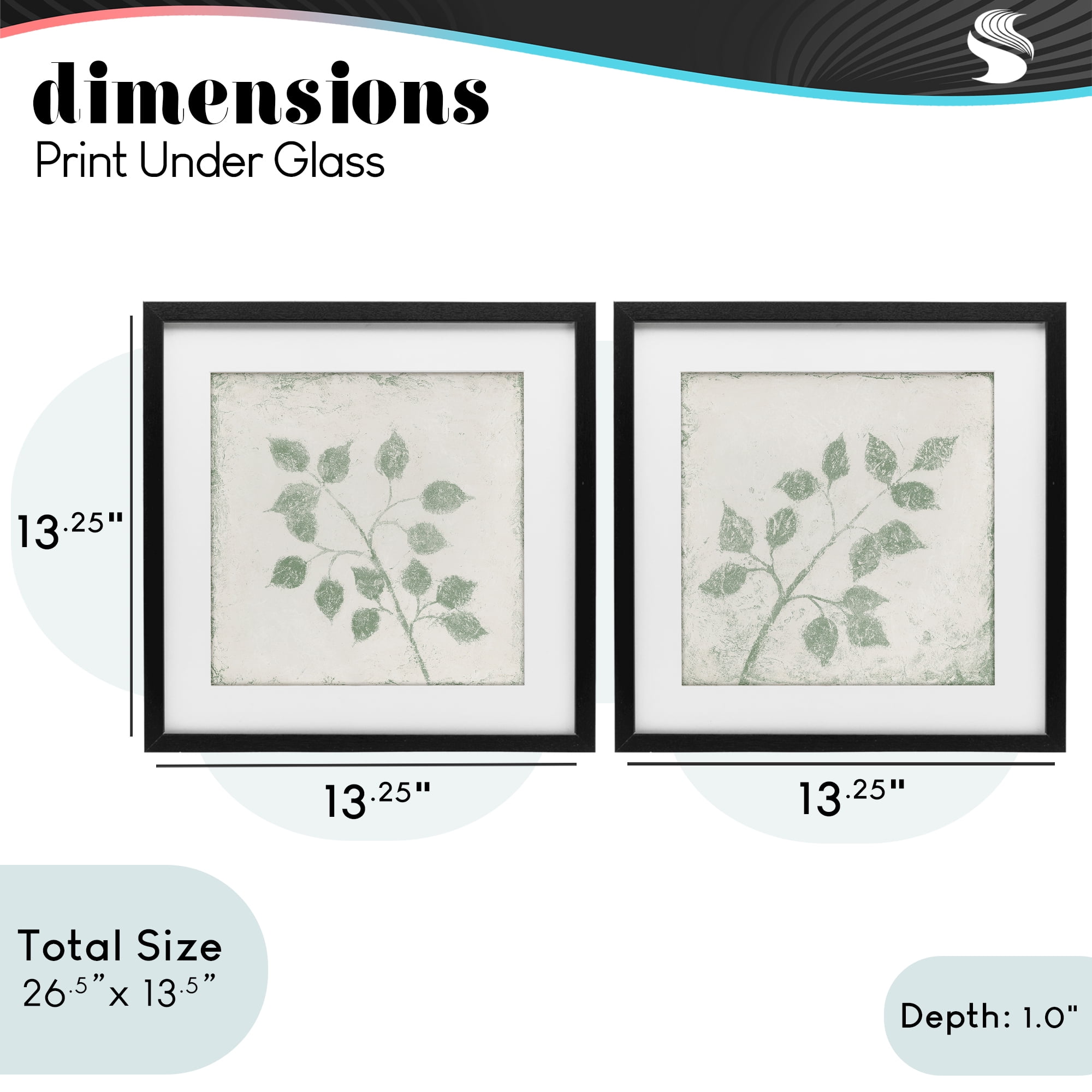 Stupell Industries November Leaves Soft Plants 2 Piece Black Framed Print Under Glass Set, design by Michael Marcon