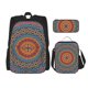 thumbnail image 1 of Disketp Mandala Mochila Estampada de Gran Capacidad con Lonchera y Estuche, Set de 3 Piezas para Estudiantes, 1 of 7