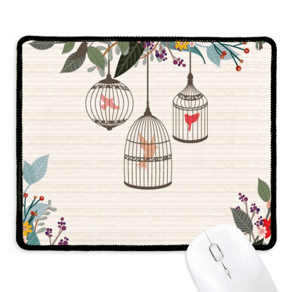 Cage Flower Shelf Mousepad Stitched Edge Mat Rubber Gang Pad