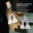 thumbnail image 4 of Weaving Rainbow Keychains Jewelry Adornment Fashion Accessory Key Ring Pendant Keyholder Ornament Colorful DIY Bag Charm Colorful/Purple, 4 of 5