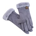 thumbnail image 2 of Dyfzdhu Women Fashion Warm Gloves Outdoor Riding Driving Cute Bow Plus Fleece Touched Screen NonSlip Gloves Grey, 2 of 3