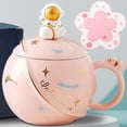 thumbnail image 1 of Taza de astronauta con tapa, taza de café divertida con corte de planeta Sincero Electrónica, 1 of 3