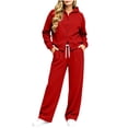 thumbnail image 2 of successthop Sweatsuits Women 2 Piece Outfit Matching Workout Lounge Sets Long Sleeve Hoodie Pocketed Sweatpant, 2 of 6