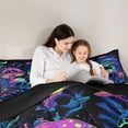 thumbnail image 5 of Castle Fairy Abstract Skull Full Size Comforter Sets,Gradient Mushroom Bedding Sets, 5 of 8
